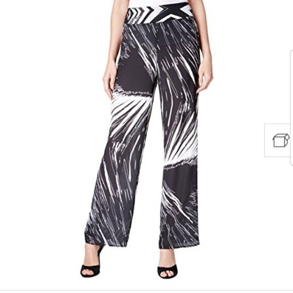 Bar III Women's Printed Sheer Wide Leg Fashionable Pants - Picture 1 of 4